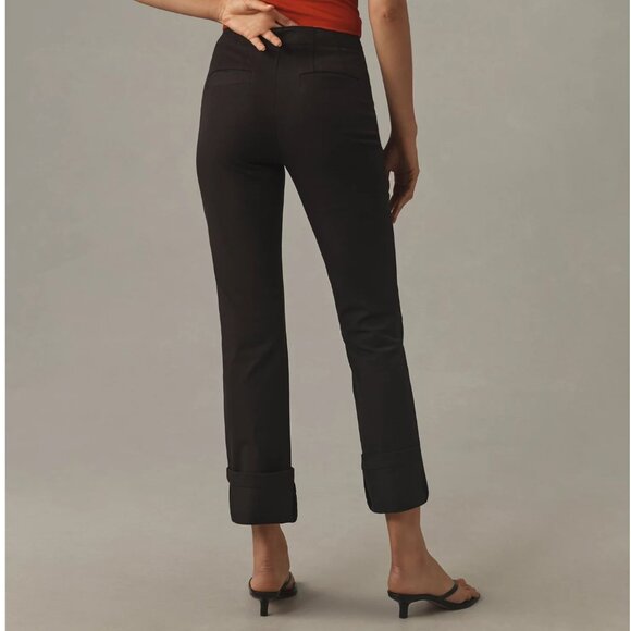 Anthropologie Maeve Bombshell Cuff Capri Pants Black 32 - Picture 2 of 11